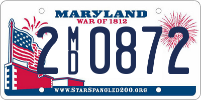 MD license plate 2MD0872