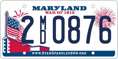 MD license plate 2MD0876