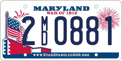 MD license plate 2MD0881