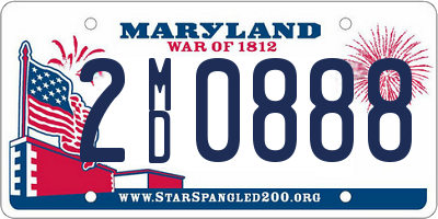 MD license plate 2MD0888