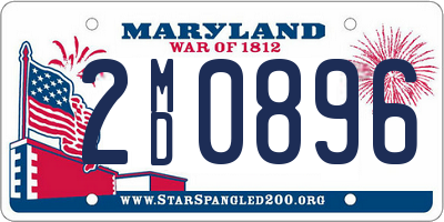 MD license plate 2MD0896