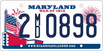 MD license plate 2MD0898