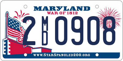 MD license plate 2MD0908