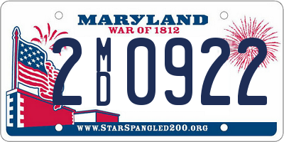 MD license plate 2MD0922