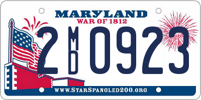 MD license plate 2MD0923