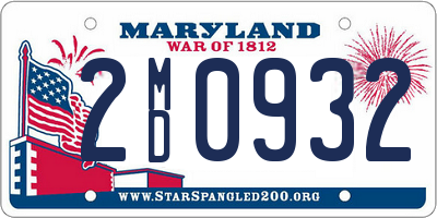 MD license plate 2MD0932