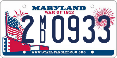 MD license plate 2MD0933