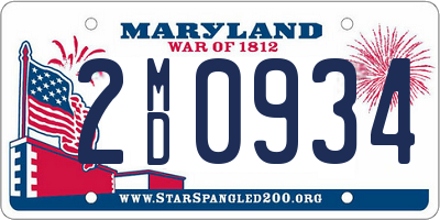 MD license plate 2MD0934