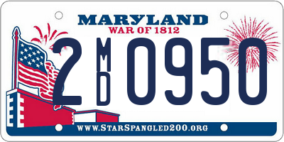 MD license plate 2MD0950