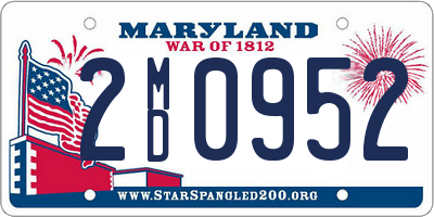 MD license plate 2MD0952