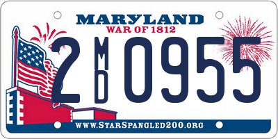 MD license plate 2MD0955