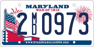 MD license plate 2MD0973