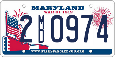 MD license plate 2MD0974