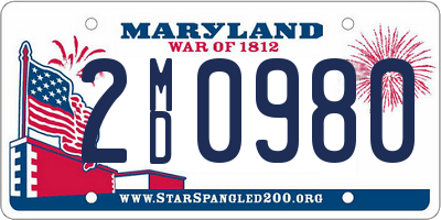 MD license plate 2MD0980