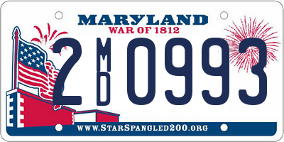 MD license plate 2MD0993