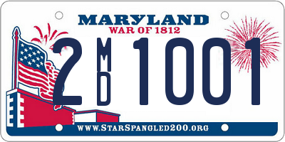 MD license plate 2MD1001