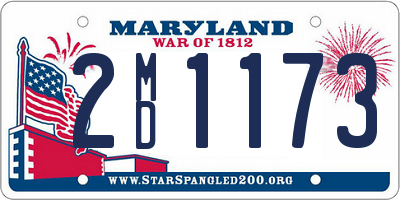 MD license plate 2MD1173