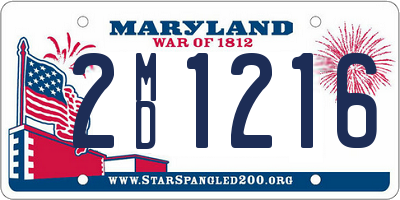 MD license plate 2MD1216