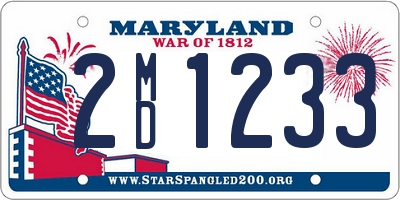 MD license plate 2MD1233