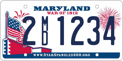 MD license plate 2MD1234