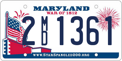 MD license plate 2MD1361