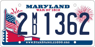 MD license plate 2MD1362