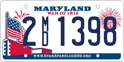 MD license plate 2MD1398