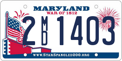 MD license plate 2MD1403