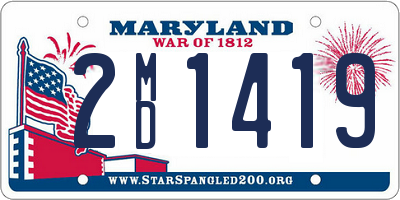 MD license plate 2MD1419