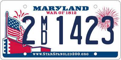 MD license plate 2MD1423