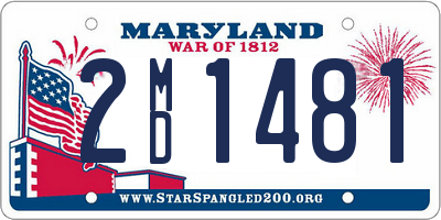 MD license plate 2MD1481