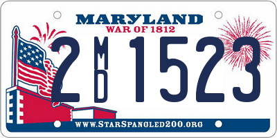 MD license plate 2MD1523