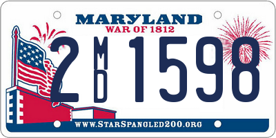 MD license plate 2MD1598