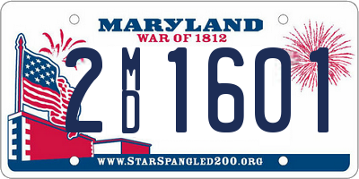 MD license plate 2MD1601