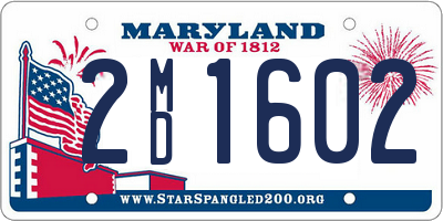 MD license plate 2MD1602