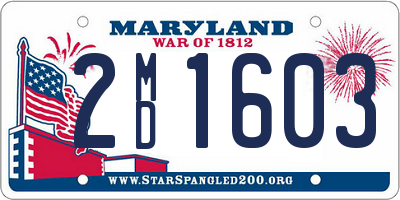 MD license plate 2MD1603