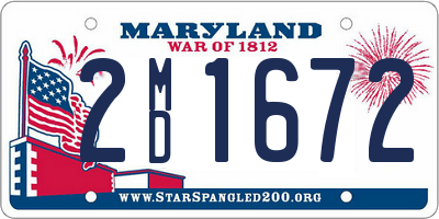 MD license plate 2MD1672