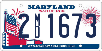 MD license plate 2MD1673