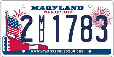 MD license plate 2MD1783