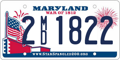 MD license plate 2MD1822