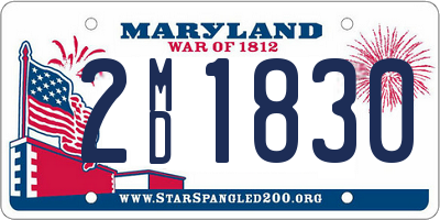 MD license plate 2MD1830