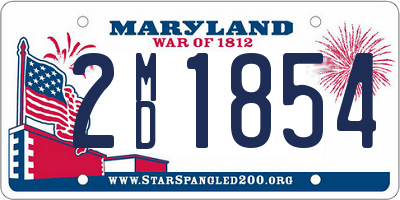 MD license plate 2MD1854