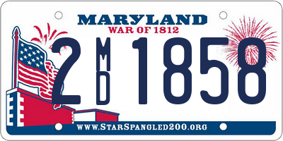 MD license plate 2MD1858