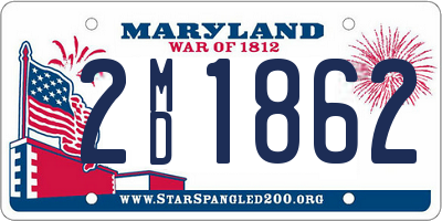 MD license plate 2MD1862