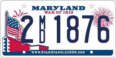 MD license plate 2MD1876