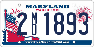 MD license plate 2MD1893