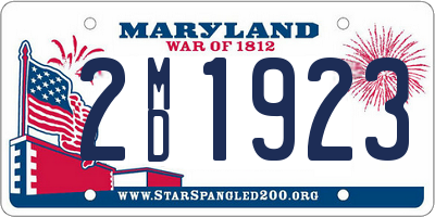 MD license plate 2MD1923