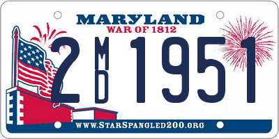 MD license plate 2MD1951