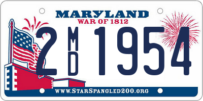 MD license plate 2MD1954