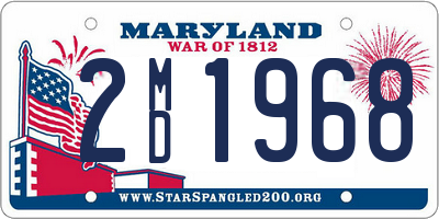 MD license plate 2MD1968